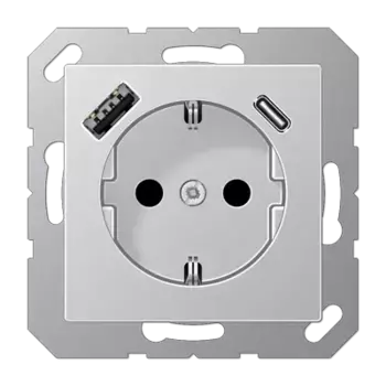Розетка 2K+З USB Typ AC Jung A1520-15CAAL