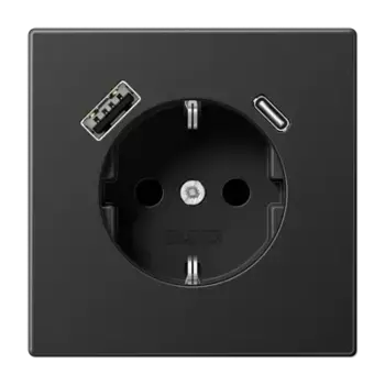 Розетка 2K+З USB Typ AC Jung AL1520-15CAAN