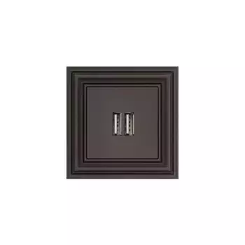 Розетка 2xUSB Liregus Retro коричневый омбре 29-016