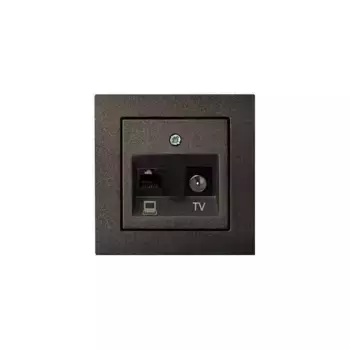 Розетка RJ45/TV Liregus Epsilon антрацит 28-113