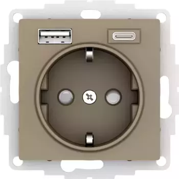 Розетка 16А с USB A+C (5В/2,4А/3 А, 2х5В/1,5А) Systeme Electric AtlasDesign ATN000532