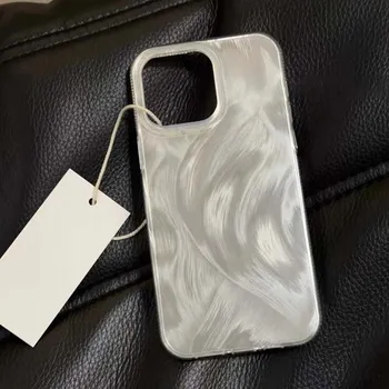 Роскошный чехол для телефона Camlet Pattern Laser для iPhone 16 11 12 13 14 15 Pro Max Plus, противоударный бампер, чехол For iPhone 15pro max серый