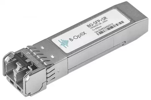 Модуль SFP+ B-OptiX BO-SFP+SR двухволоконный, 10GBASE-SR/SW, разъем LC duplex, рабочая длина волны 850нм, дальность до 300м (5dB), DDMI