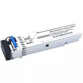 Модуль SFP OSNOVO SFP-S1LC13-G-1310-1550-I до 1.25 Гбит/c, LC/13дБ/расстояние передачи до 20км/Tx 1310/Rx 1550/поддержка DDM