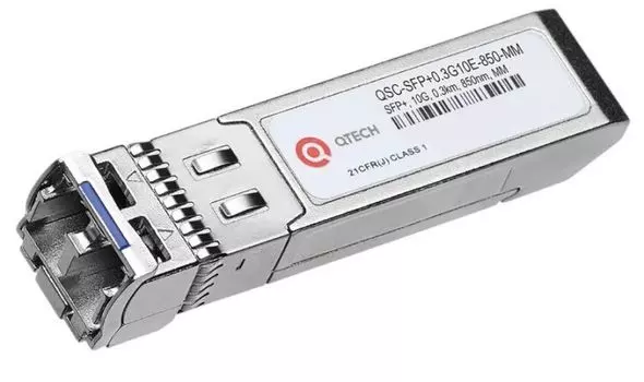 Модуль SFP+ QTECH QSC-SFP+0.3G10E-850-MM-I 300м, 10Гбит/c, Tx=850нм, LC, FP, MM, DDM, индустриальный