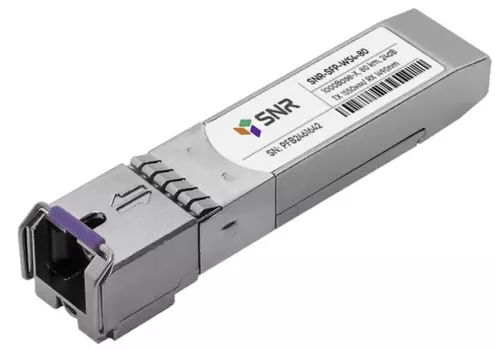 Модуль SFP SNR SNR-SFP-W54-80 WDM, дальность до 80км (24dB), 1550/1490нм