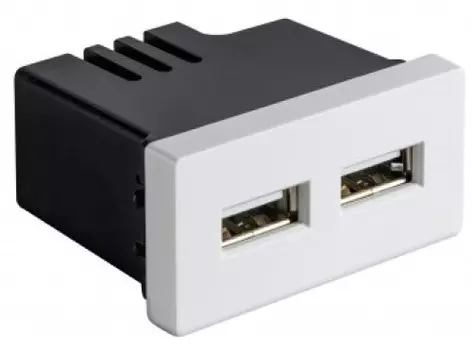 Модуль Sibling Powermodule-2USB(W) в рамку 2 USB-порта 2.4A белый (1/2)