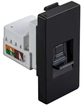 Модуль Sibling Powermodule-CAT6(B) в рамку для Интернета черный CAT6 (1/2)
