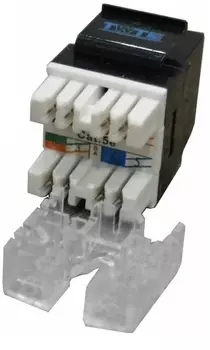 Модуль TWT TWT-OK45UTP180/5E-BK Keystone RJ45, Cat.5E, UTP, 180 градусов, черный