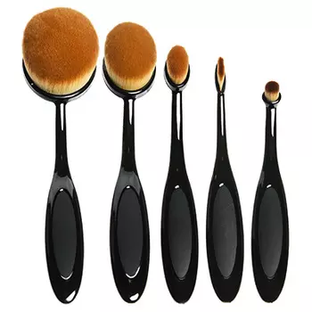 IRISK PROFESSIONAL Набор кистей-щеток макияжных, 07 черная ручка / Universal Brush 5 предметов