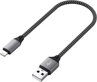 Кабель Satechi USB-A - Lightning, 25 см, серый космос