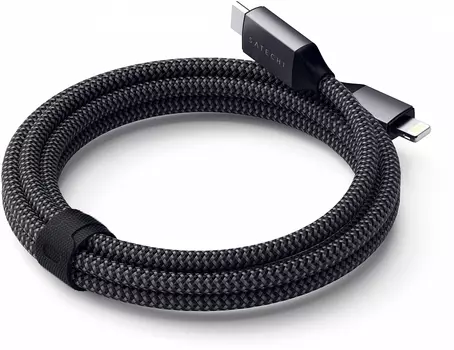 Кабель Satechi USB-C - Lightning (1,8 м), «серый космос»
