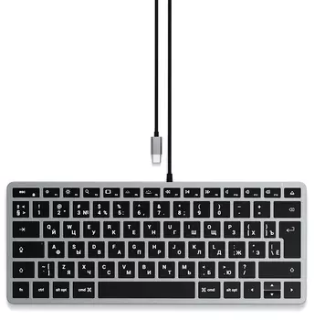 Клавиатура Satechi Slim W1, USB-C, серый космос
