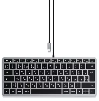 Клавиатура Satechi Slim W1, USB-C, серый космос