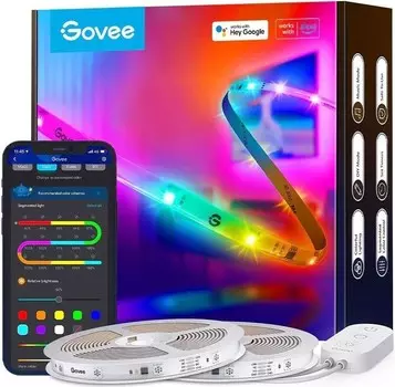 Лента светодиодная Govee Basic Wi-Fi RGBIC, 5 м, разноцветный