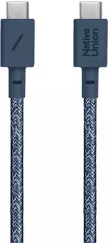 Кабель Native Union Belt Cable USB-С - USB-С, 1.2 м, нейлон, синий