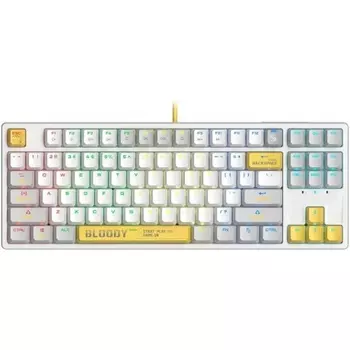Клавиатура A4Tech Bloody S87 Energy White-Yellow