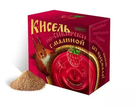 Кисель с малиной овсяно-льняной (без крахмала), 100 г. , Сиб-КруК
