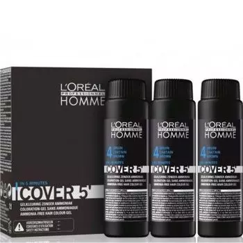 L'Oreal Professionnel Homme Cover - Тонирующий гель Кавер 5 (№4 Шатен) 3х50мл