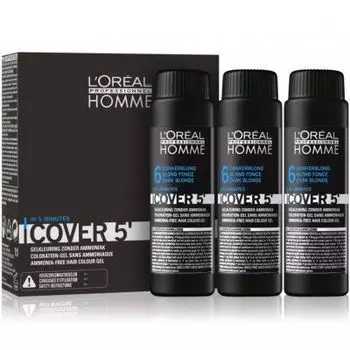 L'Oreal Professionnel Homme Cover - Тонирующий гель Кавер 5 (№6 Темный блондин) 3х50мл