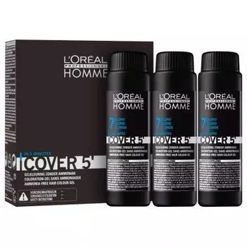 L'Oreal Professionnel Homme Cover - Тонирующий гель Кавер 5 (№7 Блондин) 3х50мл