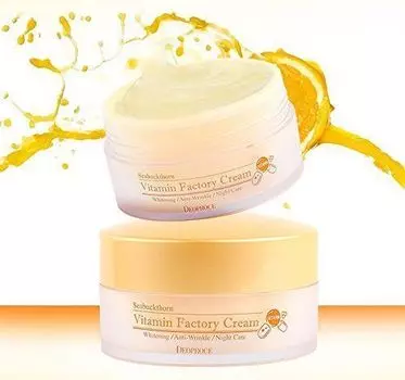 Крем для лица ночной витаминный, Deoproce Seabuckthorn Vitamin Factory Cream, 100 г