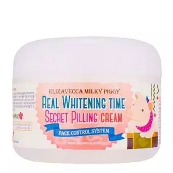 Крем для лица с эффектом пилинга, Elizavecca Real whitening time secret pilling cream 100мл