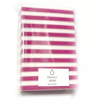 MAKnails Баф разноцветный (абразив 100/180 )без основы,размер 25х70 (10шт)