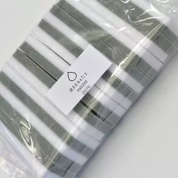 MAKnails Баф Серо-белый (абразив 150/220 )без основы,размер 25х70 (10шт)