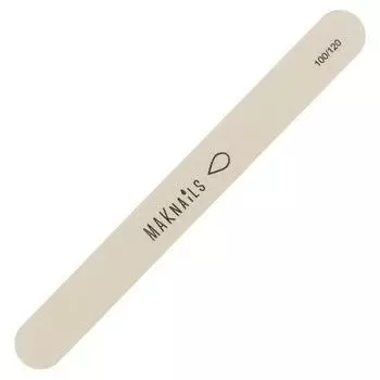 MAKnails, Пилка для натуральных ногтей на деревянной основе, белая, 100/120