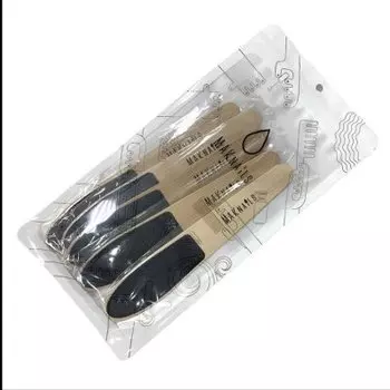 MAKnails, терка для ног, деревянная, двухсторонняя, Эко, 23,8 см, 100/180 (5штук)