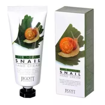 Крем для рук с экстрактом слизи улитки - Jigott Real moisture snail hand сream, 100мл