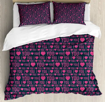 Love Duvet Cover Set Queen/King/Full Microfiber I Love You To The Moon and Back,Decor 2/3pcs Bedding Set, White Comforter Cover 70x133cm 2pcs