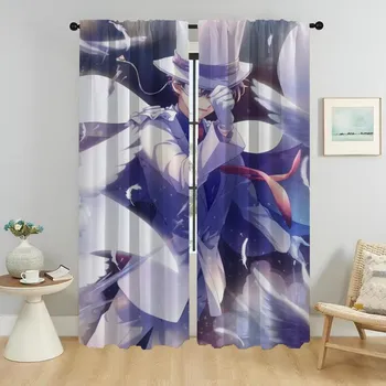 Kaitou Kiddo Curtains for Living Room Curtain Blackout Curtains 2 Pieces Partition Tulle for Bedroom Shades Kitchen Elegant Home W50xH70cmx2pcs