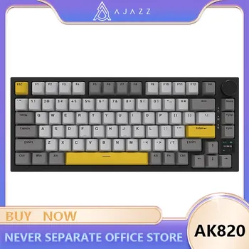 Клавиатура Ajazz Ak820 Беспроводная механическая, Bluetooth, 2,4 ГГц, 82 клавиши