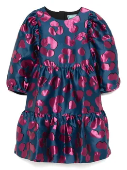 Платье с геометричным принтом Kenzo Kids, синий