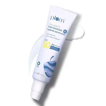 Солнцезащитный крем Plum 2% Niacinamide SPF 50 PA+++ с рисовой водой | Защита от UVA/UVB | Прошел дерматологические испытания |50 г