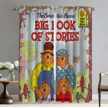 Berenstain Bears Оконная штора для комнаты 2-панельные затемняющие шторы Тюль для спальни Перегородка Хэллоуин Украшение для ребенка W50xH70cmx2pcs-CL