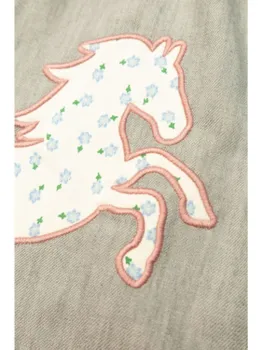 Stella McCartney Kids платье из денима с вышивкой, зеленый