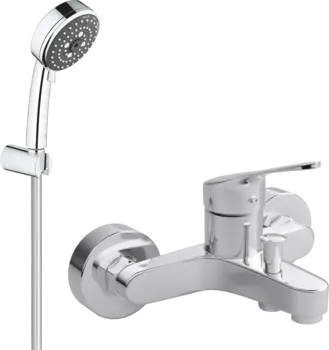 Смеситель для ванны с душем MEGA Delta MG-SRN100 + Душевой гарнитур Grohe Vitalio Comfort 26176000 хром