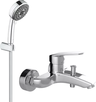 Смеситель для ванны с душем MEGA Mercan MG-SER103 + Душевой гарнитур Grohe Vitalio Comfort 26176000 хром
