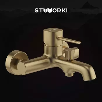Смеситель для ванны с душем STWORKI Эстерсунд S31100GM матовое золото