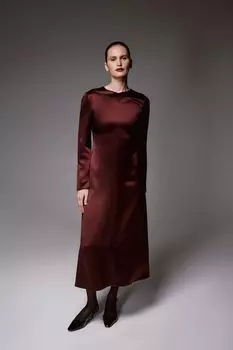 Платье миди из атласной вискозы DAISYKNIT
