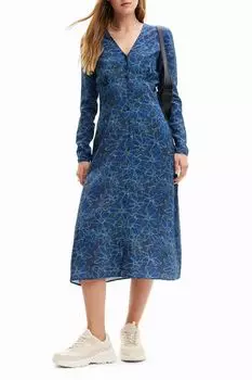 Платье миди из вискозы с принтом Desigual