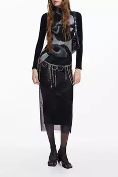 Платье миди облегающего кроя комбинированное Desigual
