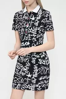 Платье трикотажное с принтом VERSACE JEANS COUTURE