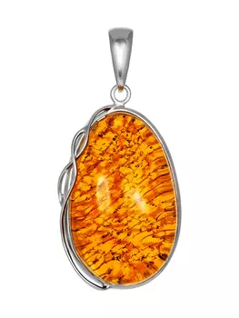 Кулон из коньячного янтаря с природной корочкой