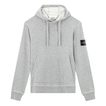 Толстовка popover hoodie 'melange grey' Stone Island, серый