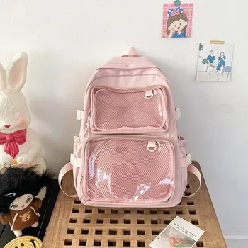 Японский Kawaii Itabag женский новый 2024 прозрачный рюкзак женский большой вместительный рюкзак Ita школьные сумки для студентов JK L белый