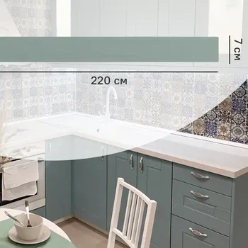 Карниз для кухонного шкафа Томари Delinia ID 220x7 см МДФ цвет голубой